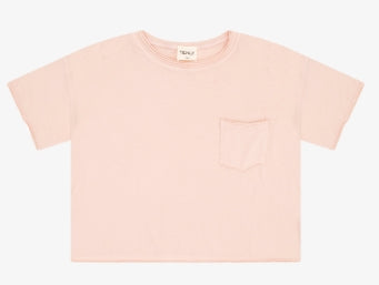 Cotton Jersey Raw Edge Tee | Pink Moscato