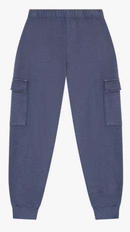 Cotton Fleece Cargo Jogger Pant | Indigo Storm