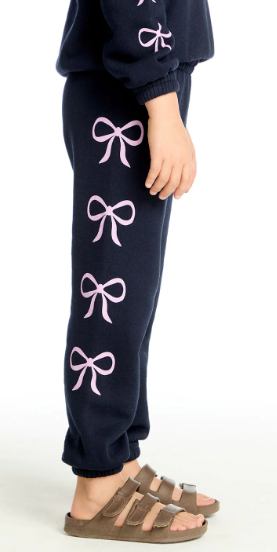 Shirred Easy Stormy Bows Sweatpant | Navy