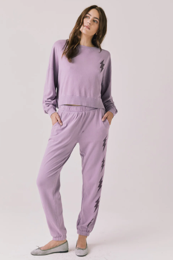 Cotton Fleece Mission Jogger | Amethyst, Bolt