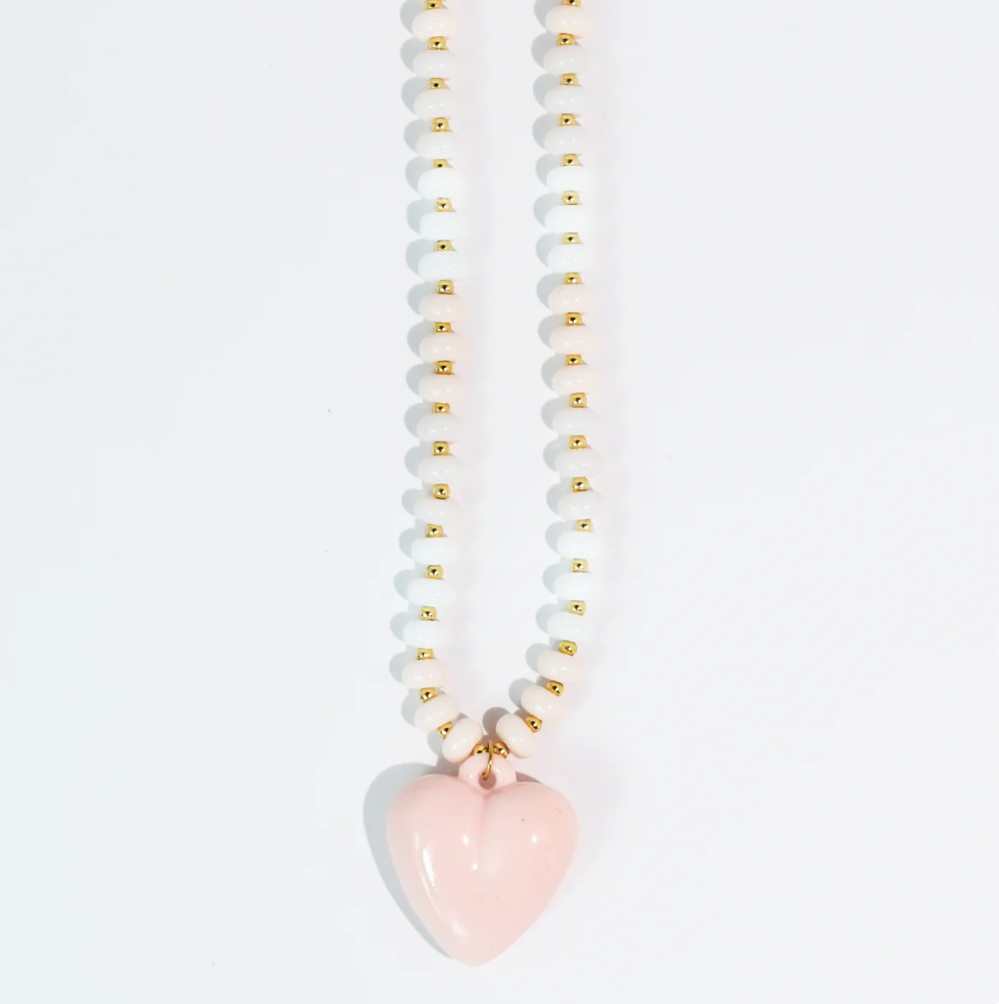 Happy Colorful Heart Necklace | Light Pink