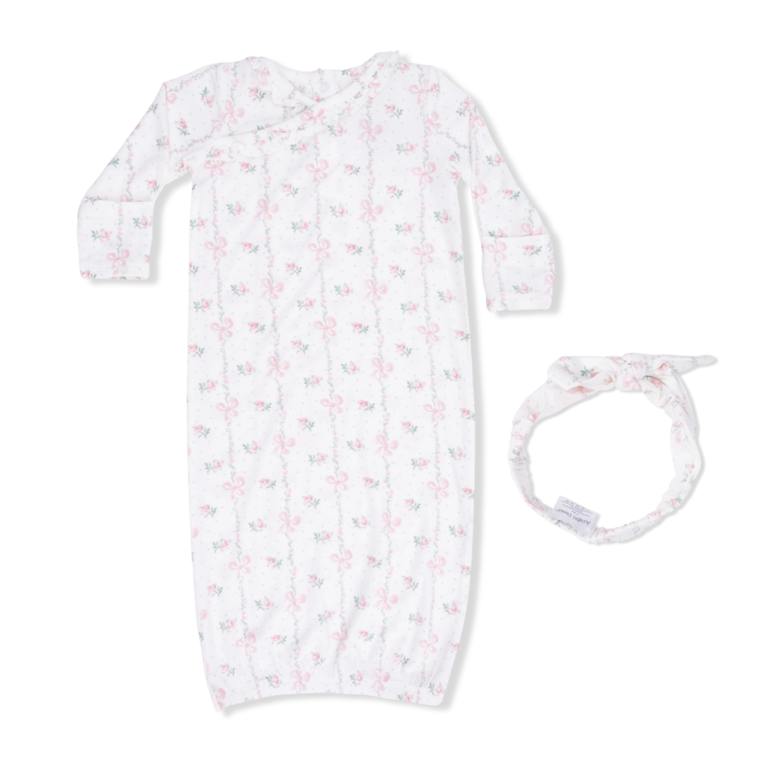 Kimono Gown & Knot Headband | Dainty Buds and Bows
