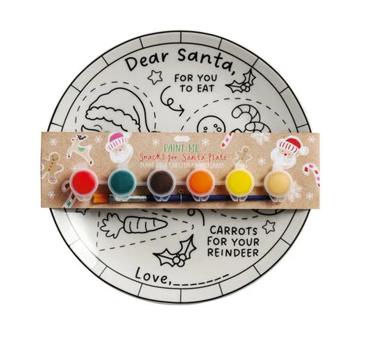 PAINT-ME SNACKS OF SANTA PLATE SET