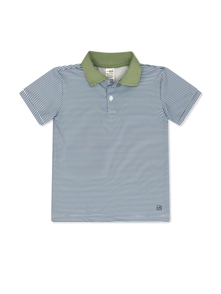 Parker Polo | Baton Rouge Blue Ministripe, Pistachio Green