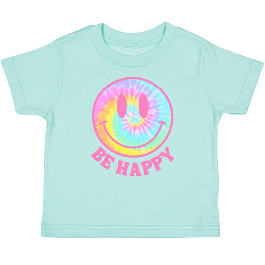 Be Happy Short Sleeve T-Shirt | Aqua