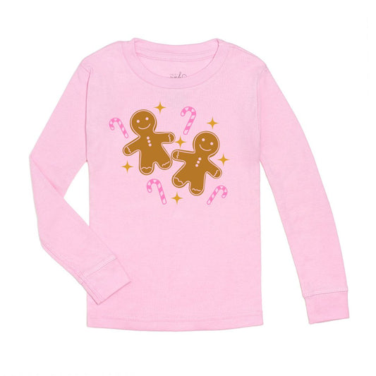 Gingerbread Christmas LS Shirt | Pink