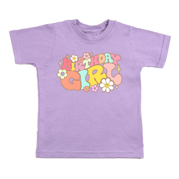 Groovy Birthday Girl Short Sleeve T-Shirt | Lavender