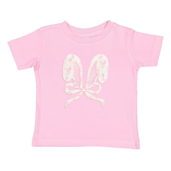 Lace Bunny Bow Patch Easter Short Sleeve T-Shirt