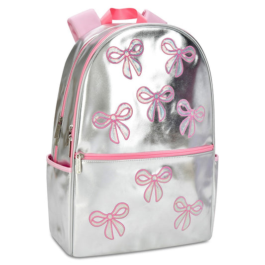 Silver Sequin Bows Backpack