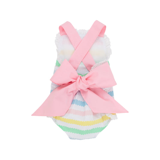 Sisi Sunsuit | Wellington Wiggle Stripe With Pier Party Pink