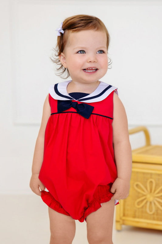 Stiles Sunsuit | Richmond Red With Worth Avenue White And Nantucket Navy