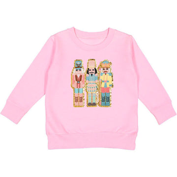 Nutcracker Patch Christmas Sweatshirt | Pink