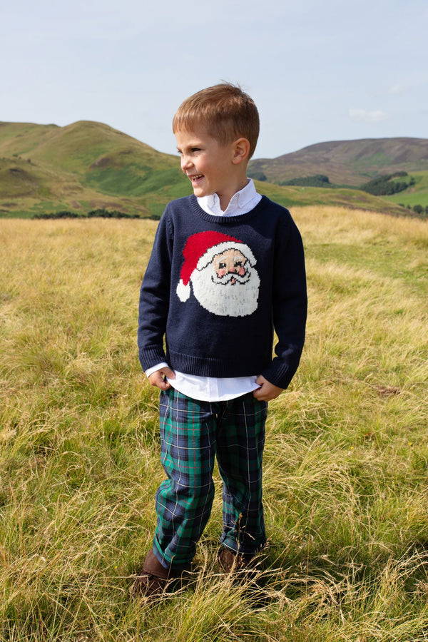 Boys Oliver Sweater | Navy Santa