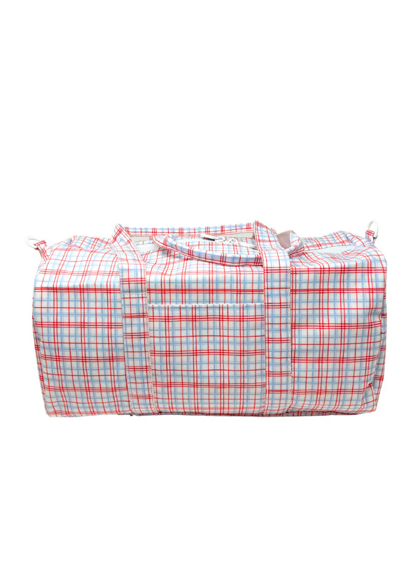 Weekender Duffel Bag || Classic Plaid Red