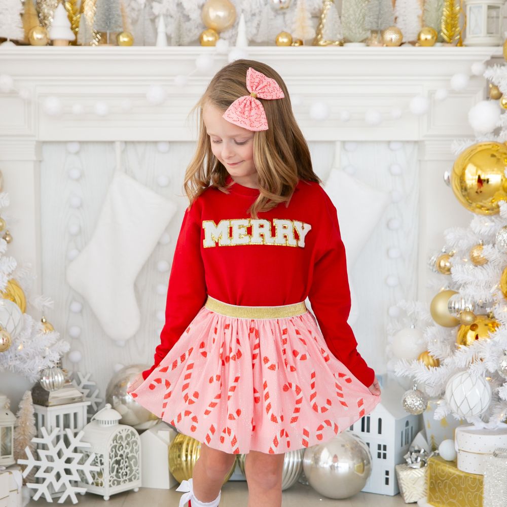 Merry Patch Christmas Sweatshirt | Red