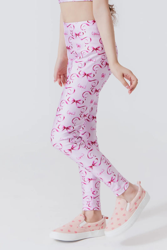 Girls Hishine Legging | Pink Bows