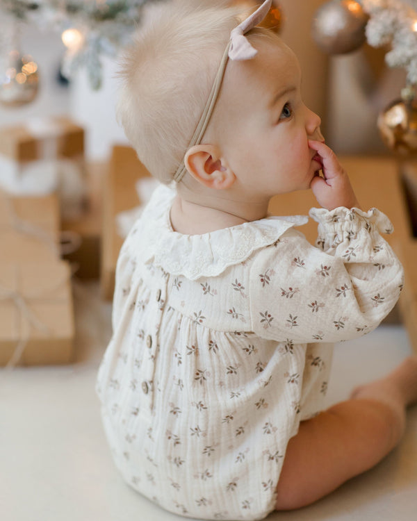 Collared Bubble Romper | Holly Berry