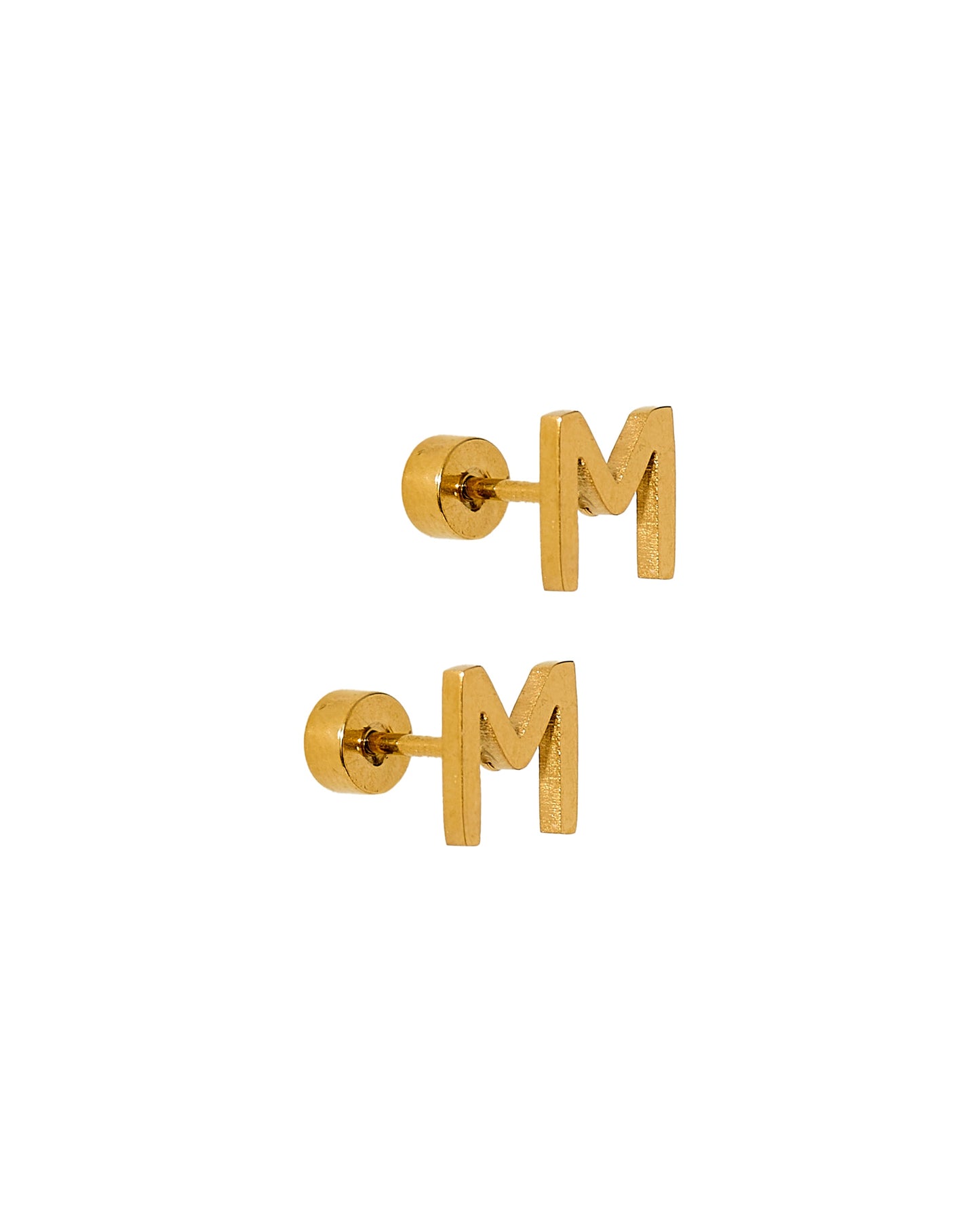 Screwback Stud Earrings | Initial M