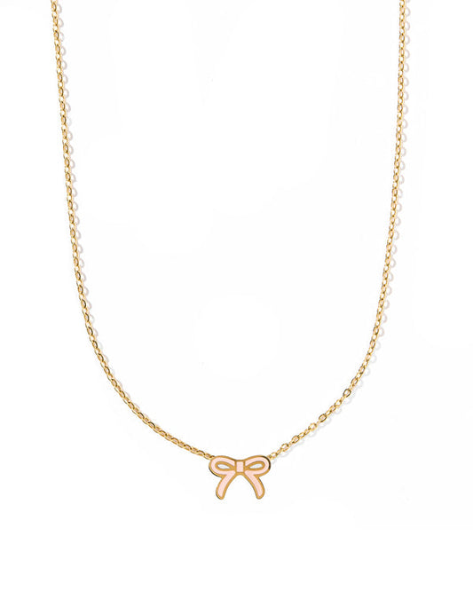 Necklace | Sadie Bow Light Pink