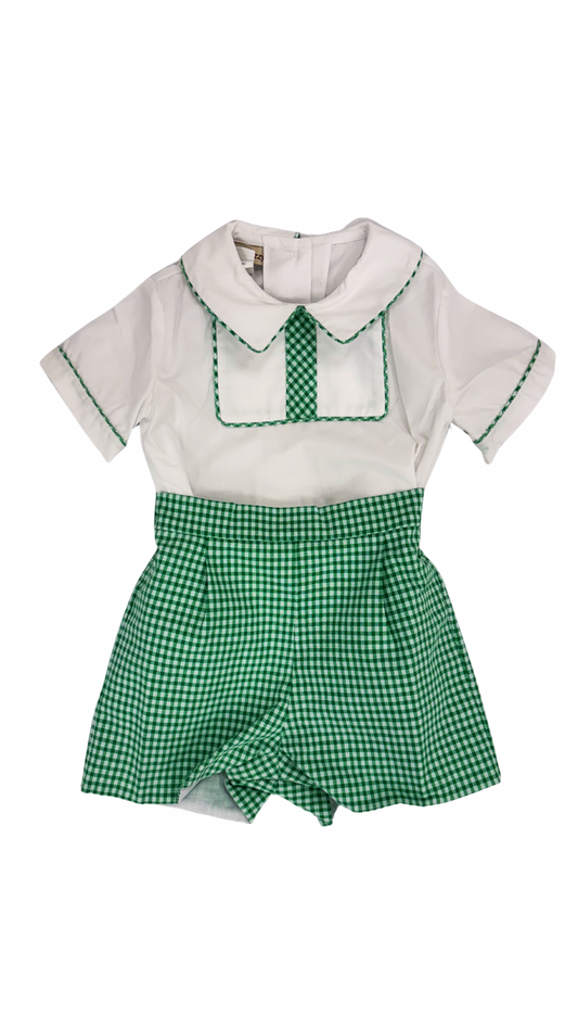 Noah Seersucker Short Set | Green