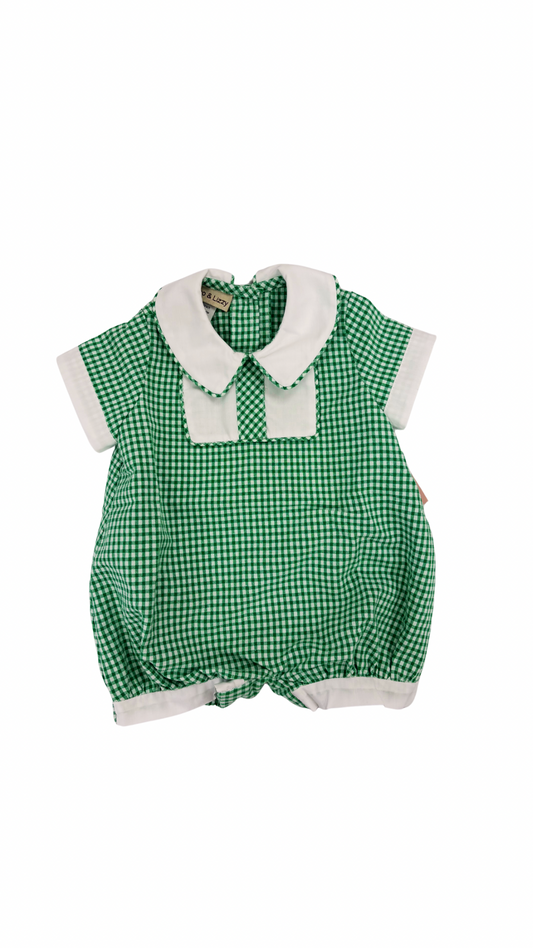 Noah Seersucker Romper | Green