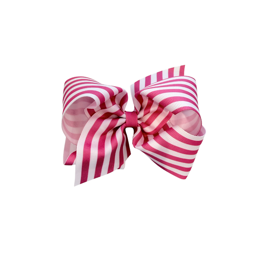Medium Grosgrain Print Bow | Hot Pink