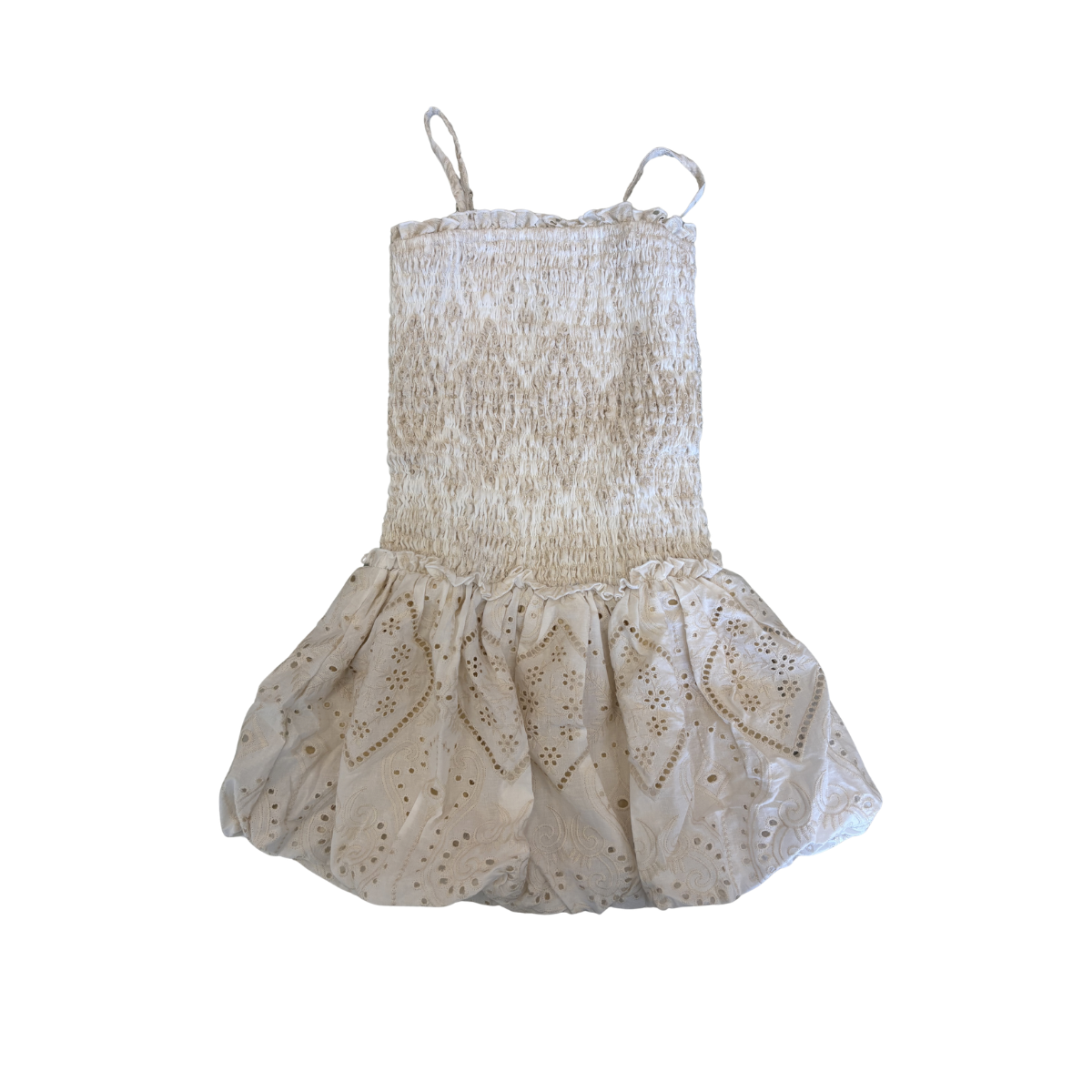 Embroidered Bubble Dress | Cream Eyelet