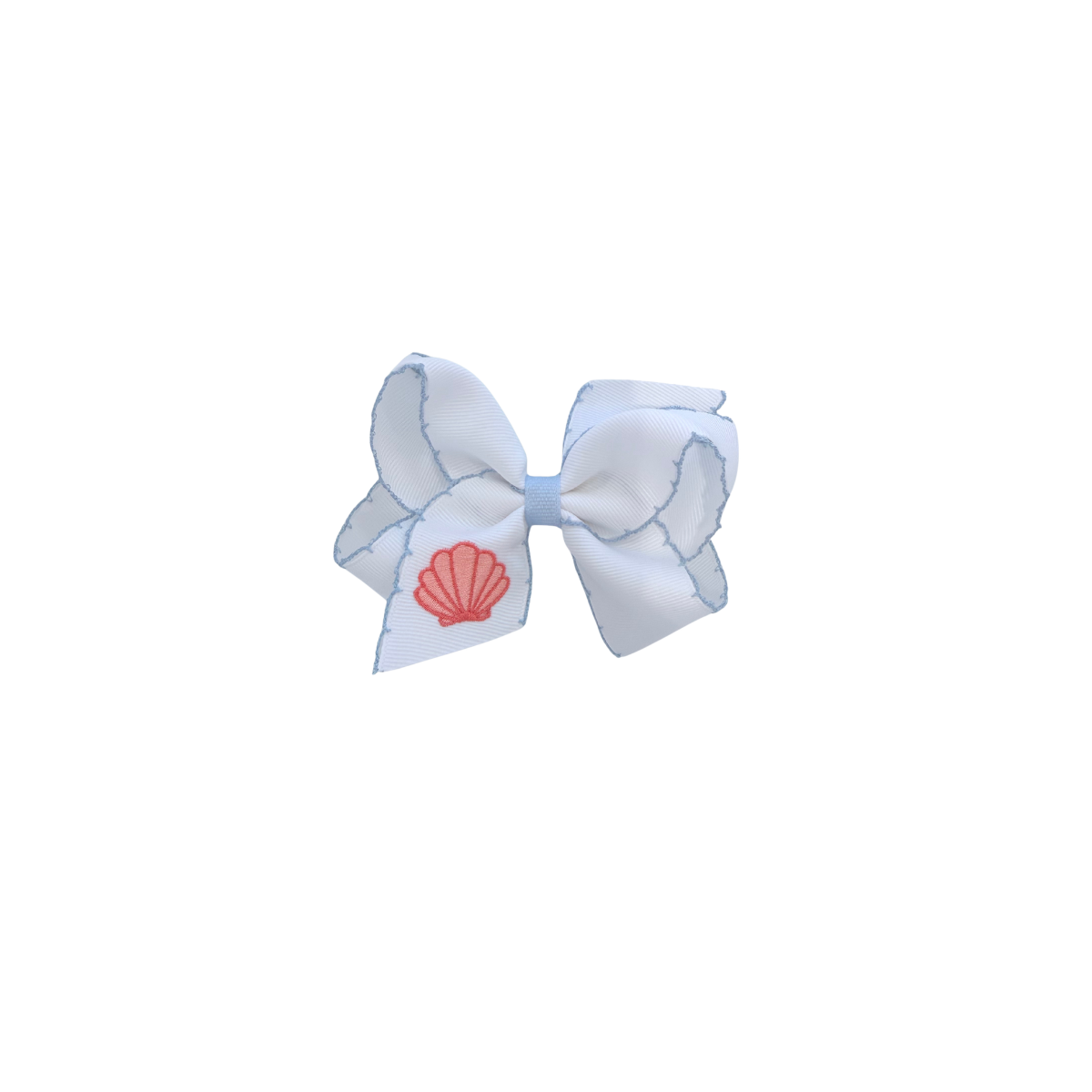 Medium Embroidered Moonstitch | Peach Shell