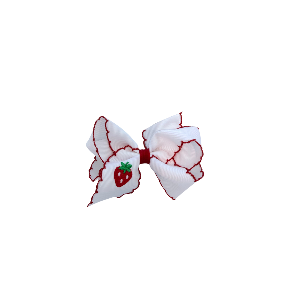 King Embroidered Moonstitch Bow | Red Strawberry