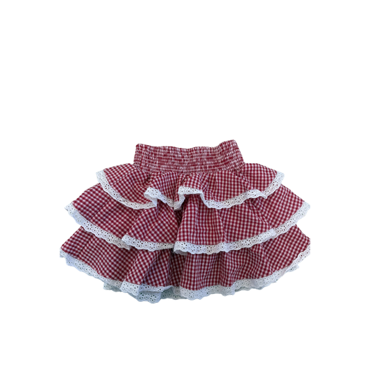 Small Gingham Skirt | Red & White