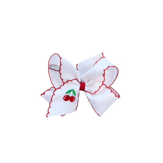 King Embroidered Moonstitch Bow | Red Cherry
