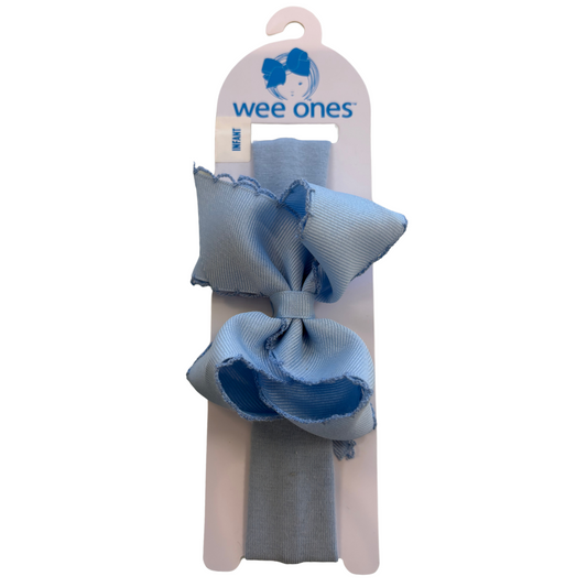 Medium Moonstitch Bow on Wide Band | Millennium Blue