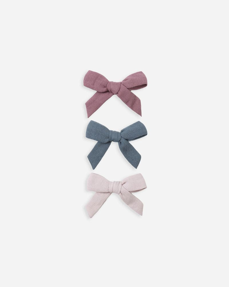BOW W. CLIP - SET OF 3 || MULBERRY, OCEAN, LILAC