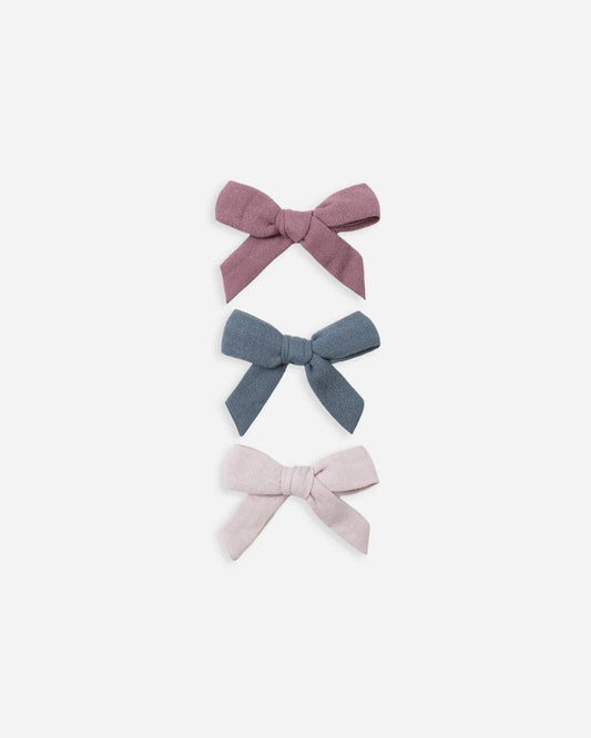 BOW W. CLIP - SET OF 3 || MULBERRY, OCEAN, LILAC