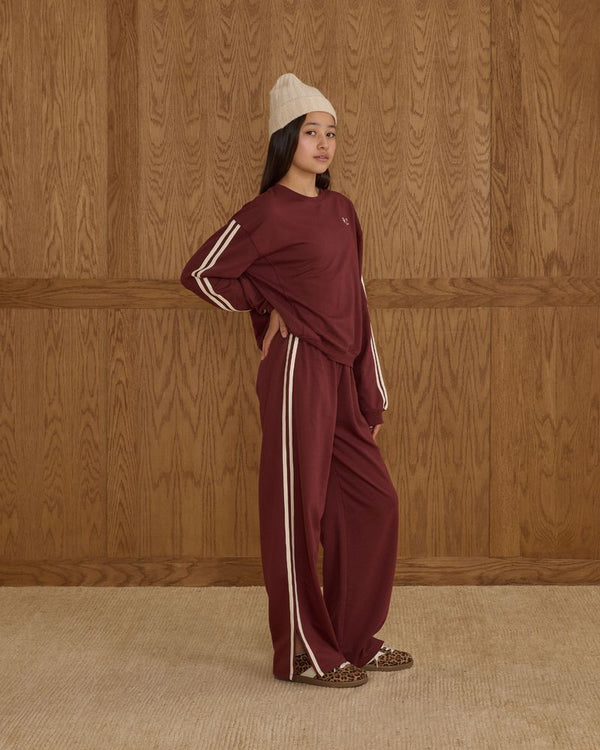 OVERSIZED SWEATSHIRT || BURGUNDY STRIPE TEEN