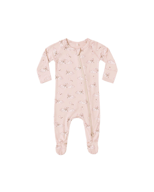 BAMBOO ZIP FOOTIE || SWANS