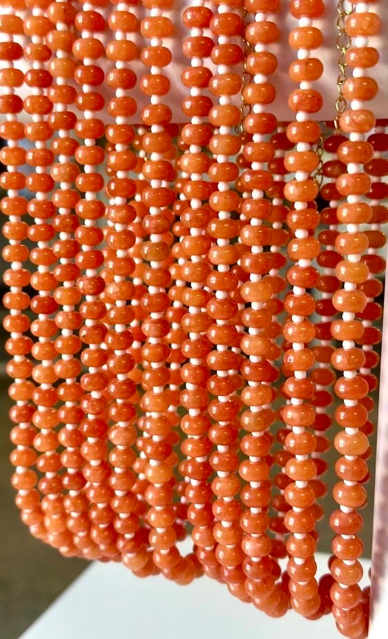 Melissa Orange & White Gemstone