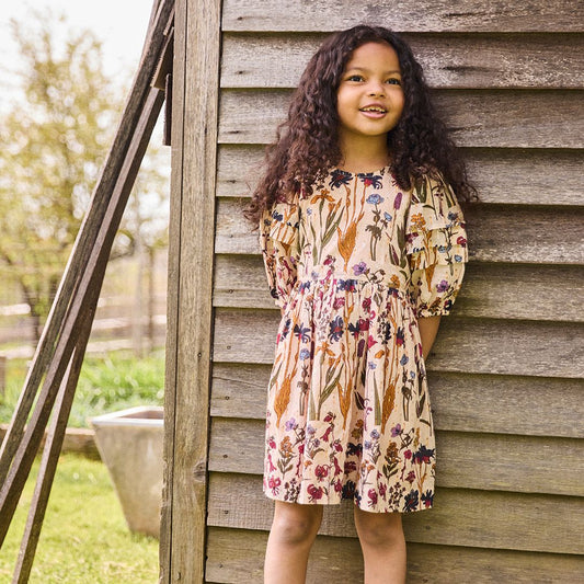 Girls Brooke Dress | Autumn Flowers