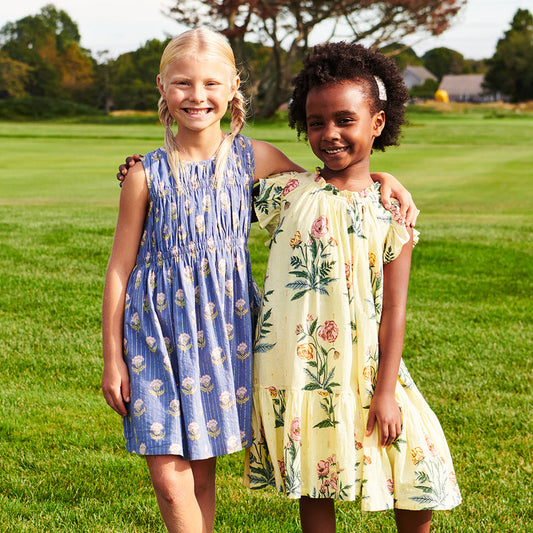 Girls Harper Dress | Pale Yellow Poppy