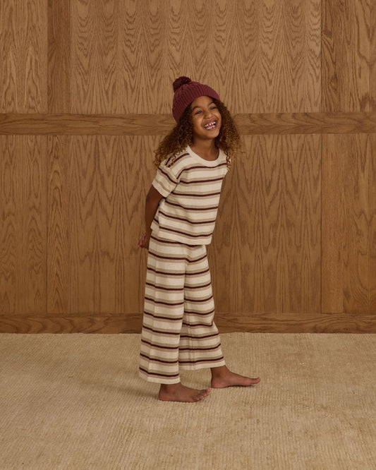 KNIT WIDE LEG PANT || AUTUMN STRIPE