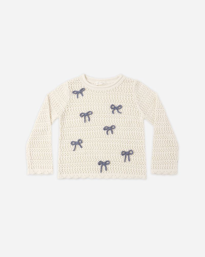 CROCHET KNIT PULLOVER | BOWS