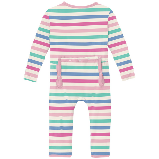 Print Coverall with 2 Way Zipper | Skip To My Lou Stripe