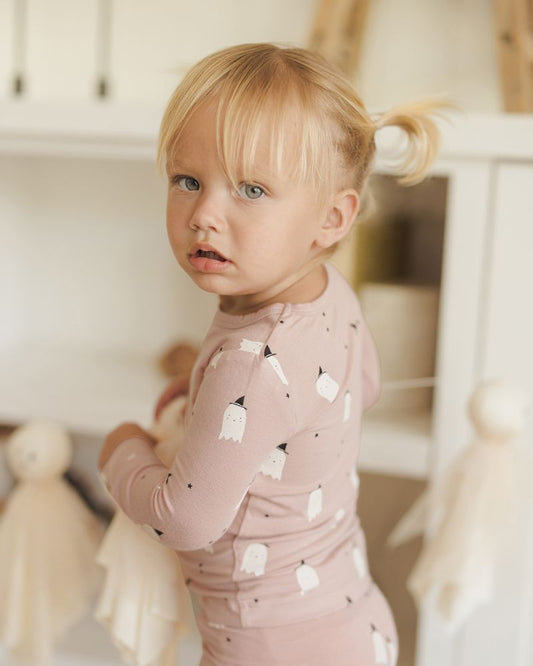 BAMBOO PAJAMA SET || PINK GHOSTS