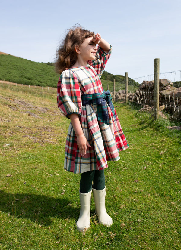 Girls Ruby Dress | Holiday Tartan