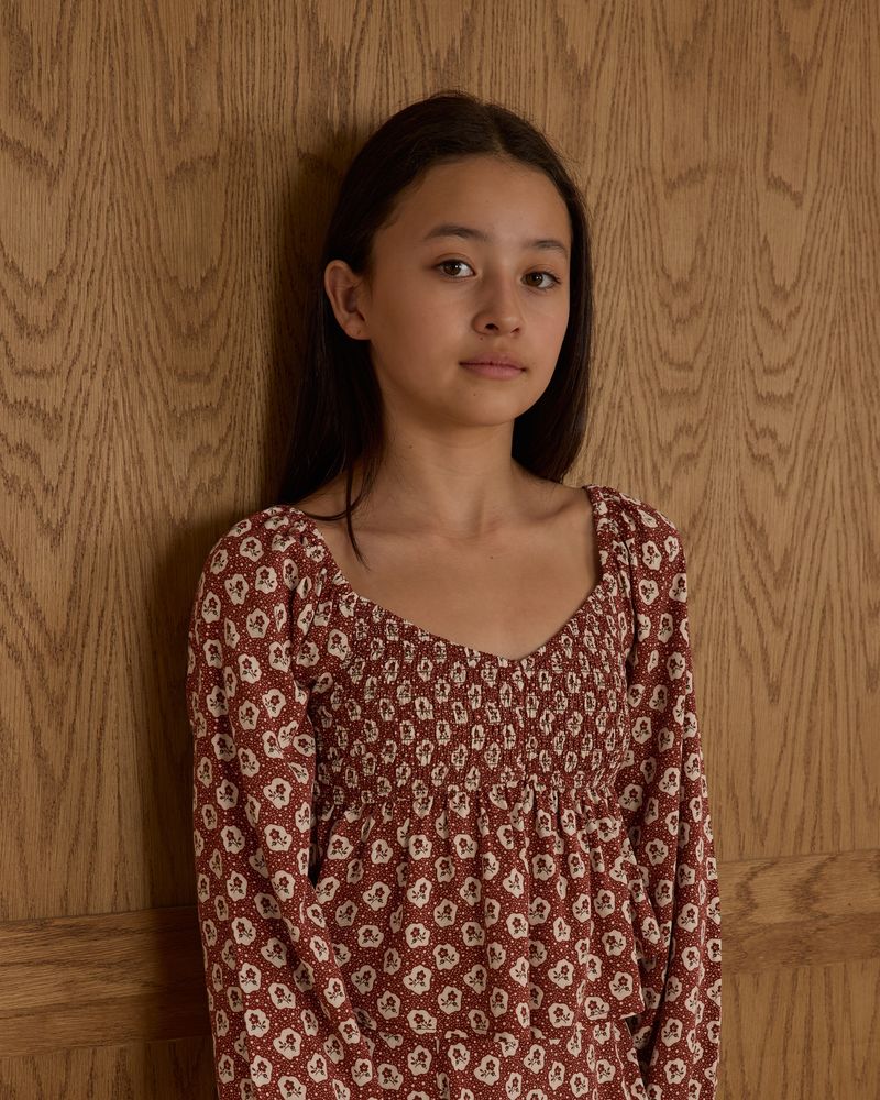 LONG SLEEVE FLUTTER TOP || RUBY FLEUR - TEEN