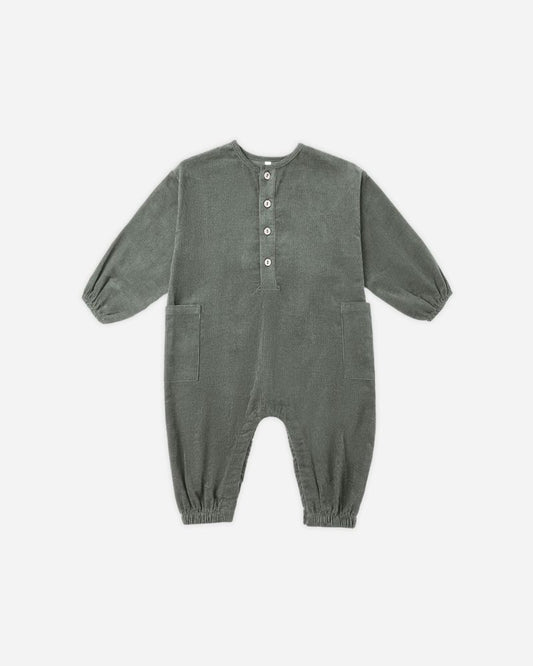 RELAXED WOVEN JUMPSUIT || EVERGREEN