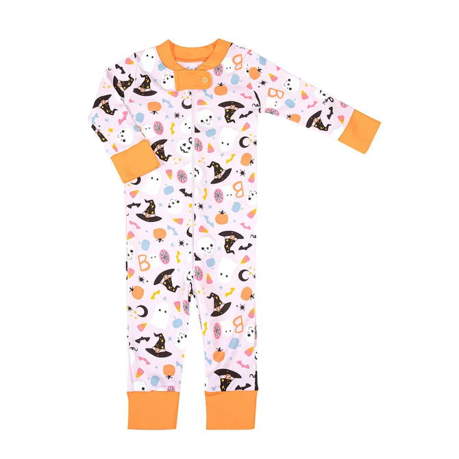 A Little Bit Batty Zipper Pajama | Pink