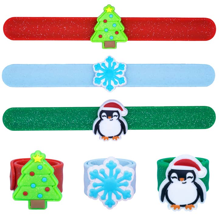 Light Up Led Christmas Slap Bracelets | Assorted