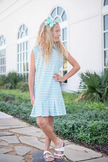 Polo Sleeveless Dress | Emerald Stripe