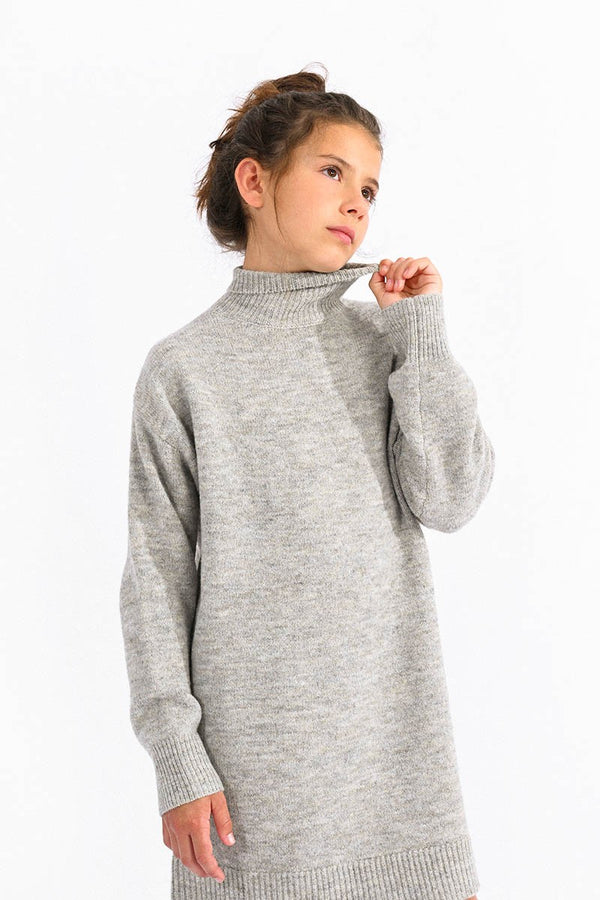 Soft Knit Sweater Dress | Ash Grey